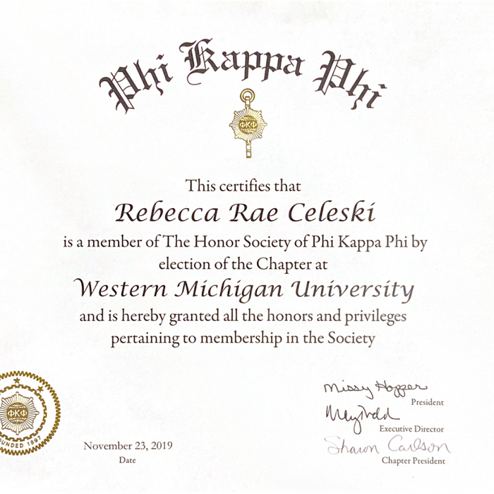 Phi Kappa Phi Honor Society